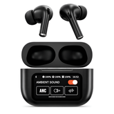 Black A9 Display Wireless Earbuds | Smart Touch Screen Charging Case