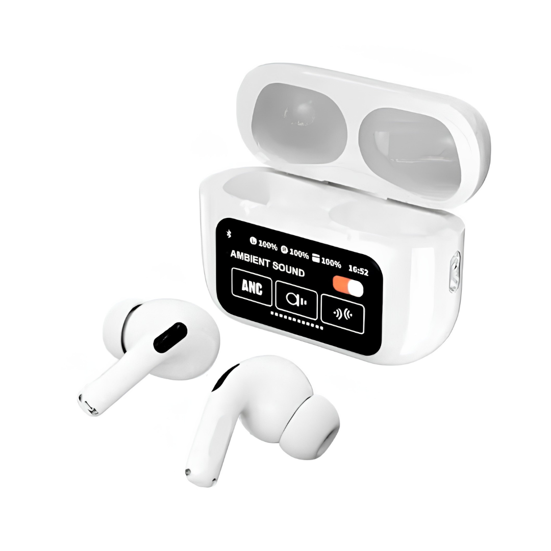 A9 Display Wireless Earbuds | Smart Touch Screen Charging Case