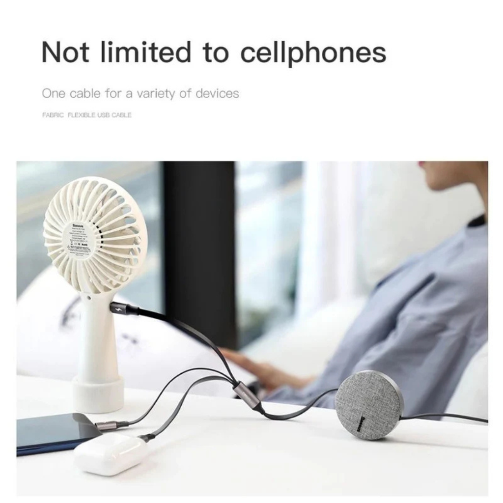 Baseus Fabric 3-in-1 Flexible Fast Charging Cable Multi Device Charging Cable