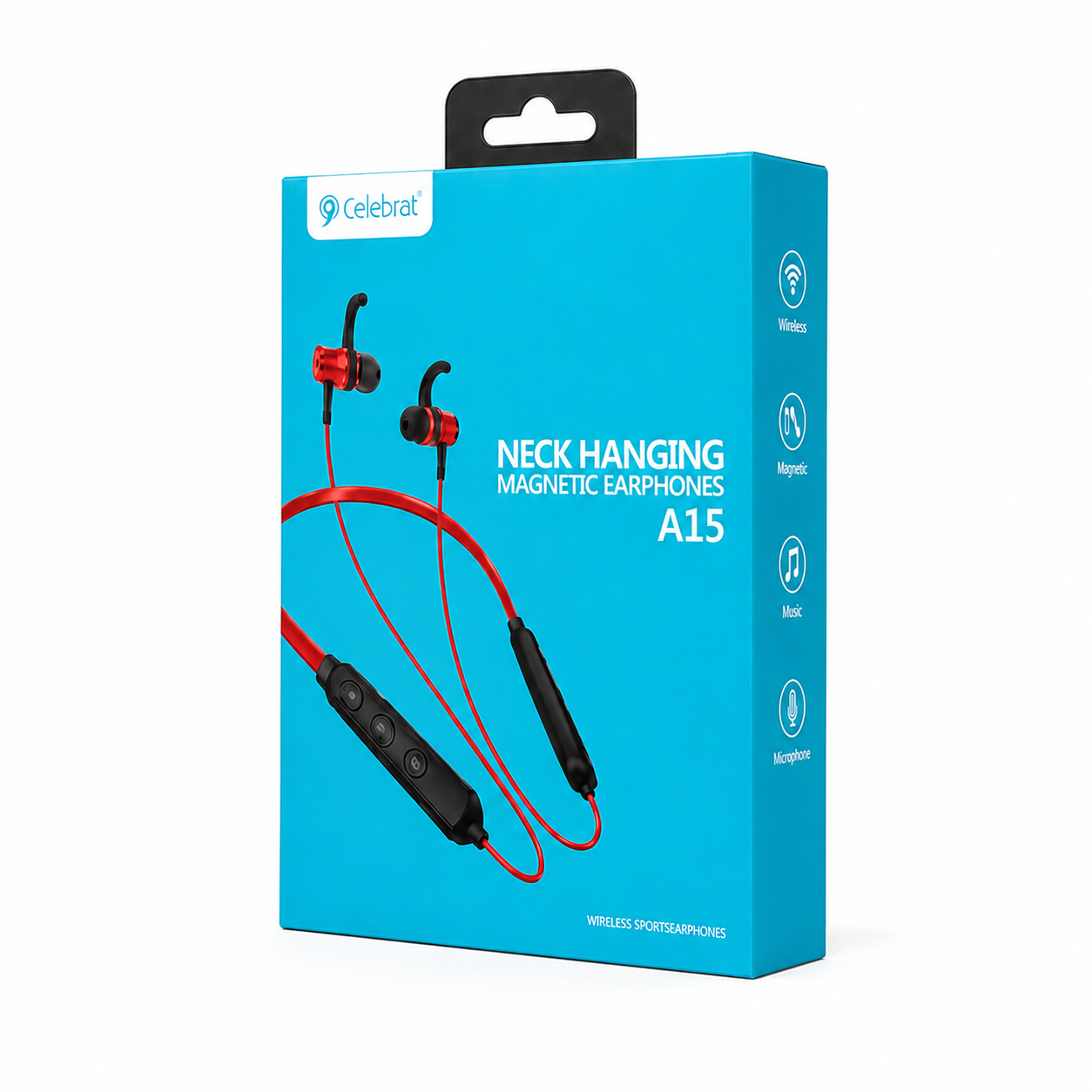 Celebrat A15 Wireless Neckband Bluetooth Earphones – Magnetic Earbuds, HD Sound, Long Battery Life
