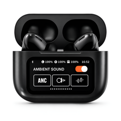 Black A9 Display Wireless Earbuds | Smart Touch Screen Charging Case