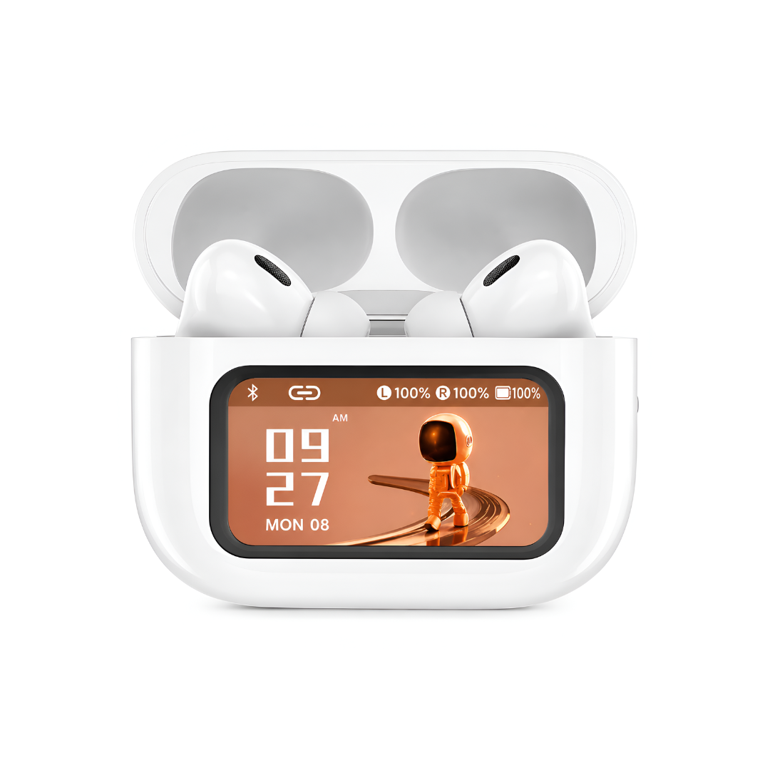 A9 Display Wireless Earbuds | Smart Touch Screen Charging Case